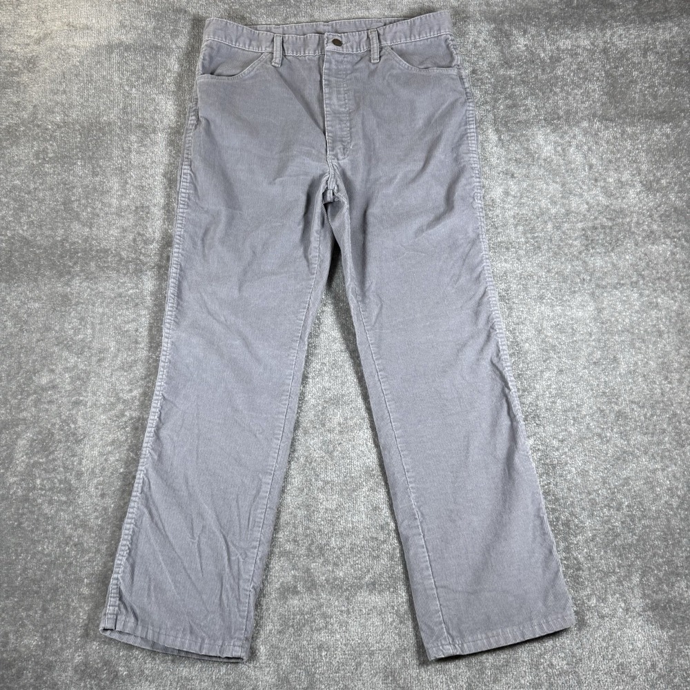 Vintage Rustler‎ Pants Men's 36x30 Gray Corduroy Straight Leg USA Made 89661SM